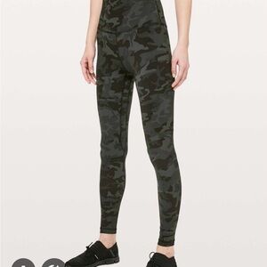 lululemon athletica Camo Leggings - Black and Green